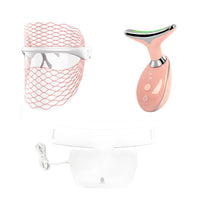 7-in-1 LED Light Therapy Face Mask, Sculpting Wand, and Neckplate