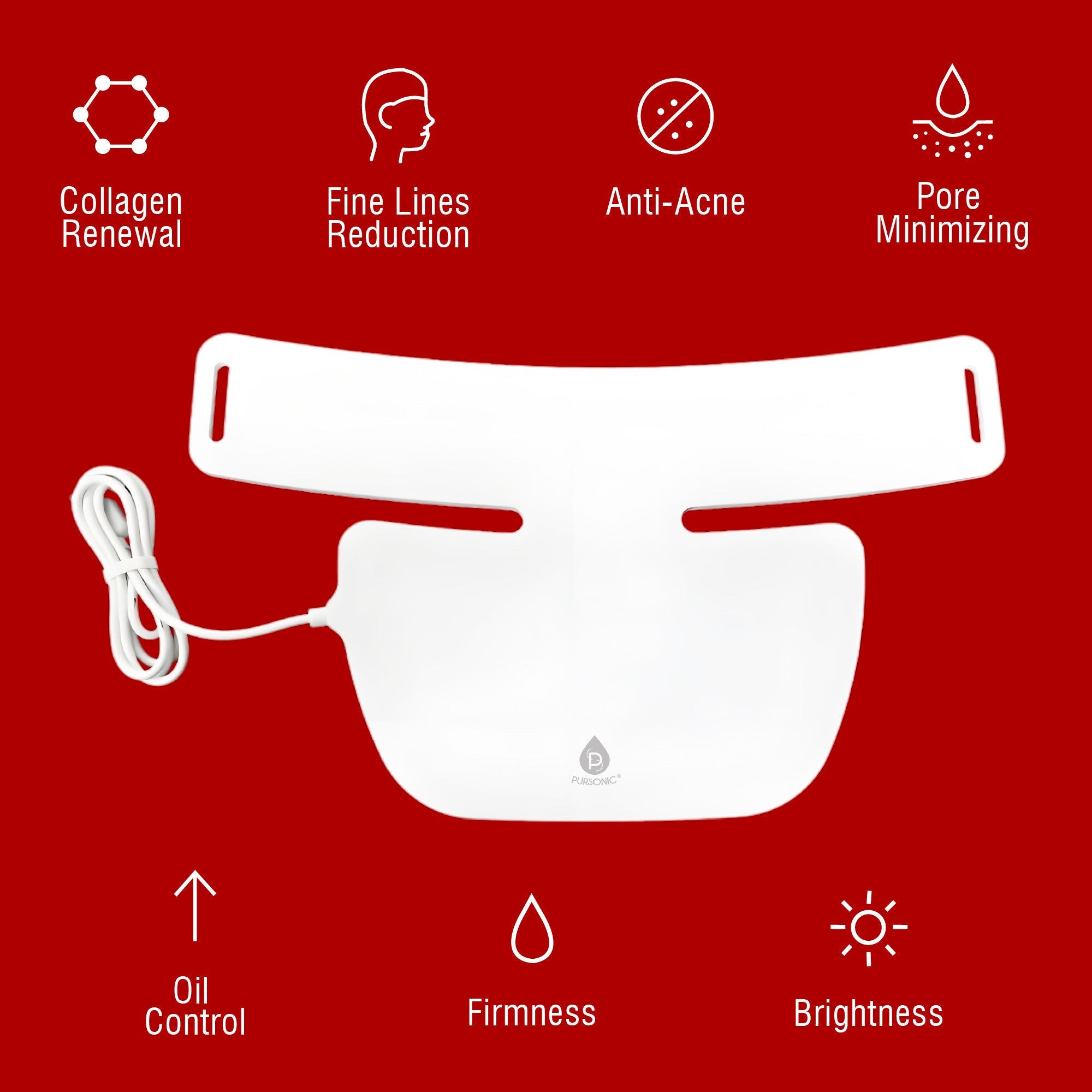 7-in-1 LED Light Therapy Face Mask, Sculpting Wand, and Neckplate