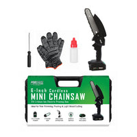 21V Cordless Power Tool Bundle – 24-Piece Drill Set & 6-Inch Mini Chainsaw