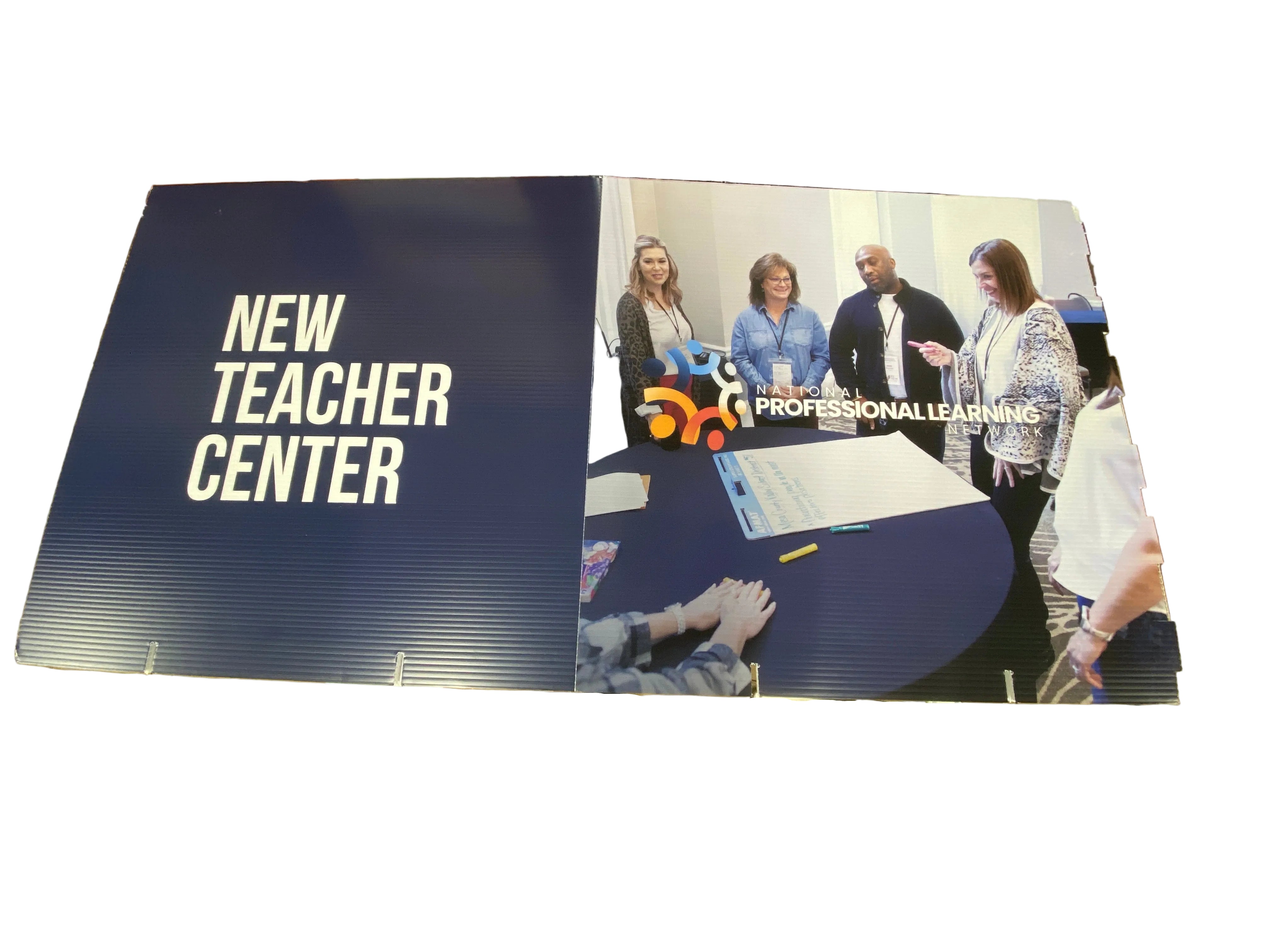 New Teacher Center Sign Cube