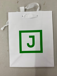 White Gift Bag with Green J Logo