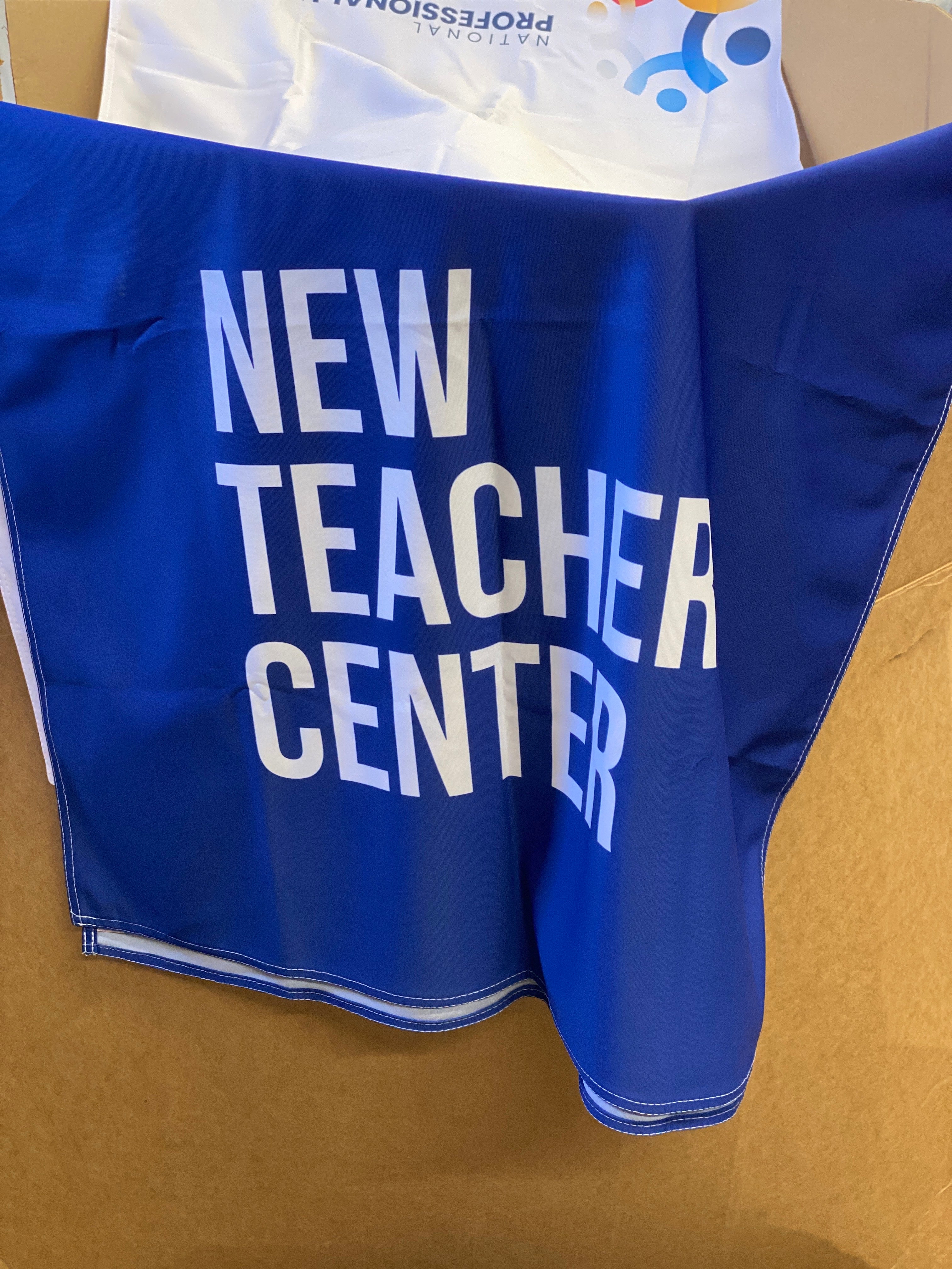 New Teacher Center Blue Tablecloth