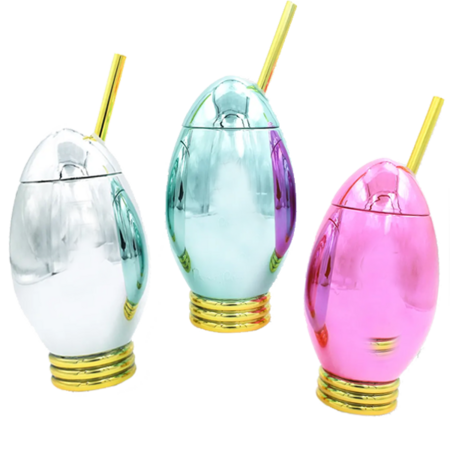 Pack of (3) Metallic Holiday Light Cups