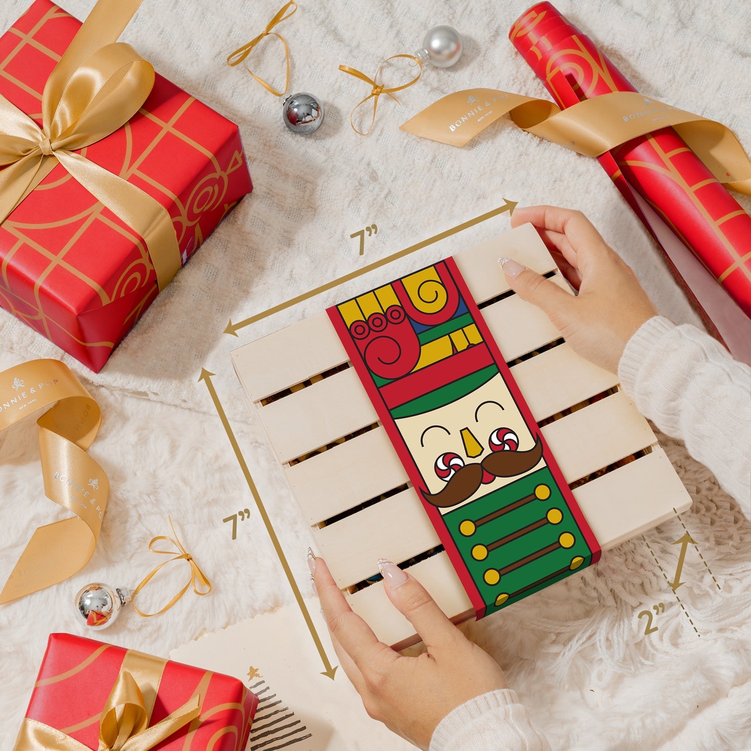 Nutcracker Sweets Crate in Festive Wooden Box