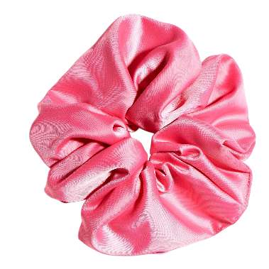 Pink Satin Scrunchie