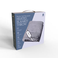 Electric Soft Microplush Heated Blanket Throw – 62x84 Inches, Fast Heating with 3 Temperature Settings