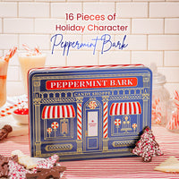 Peppermint Bark Gift Tin with Holiday-Shaped Chocolates
