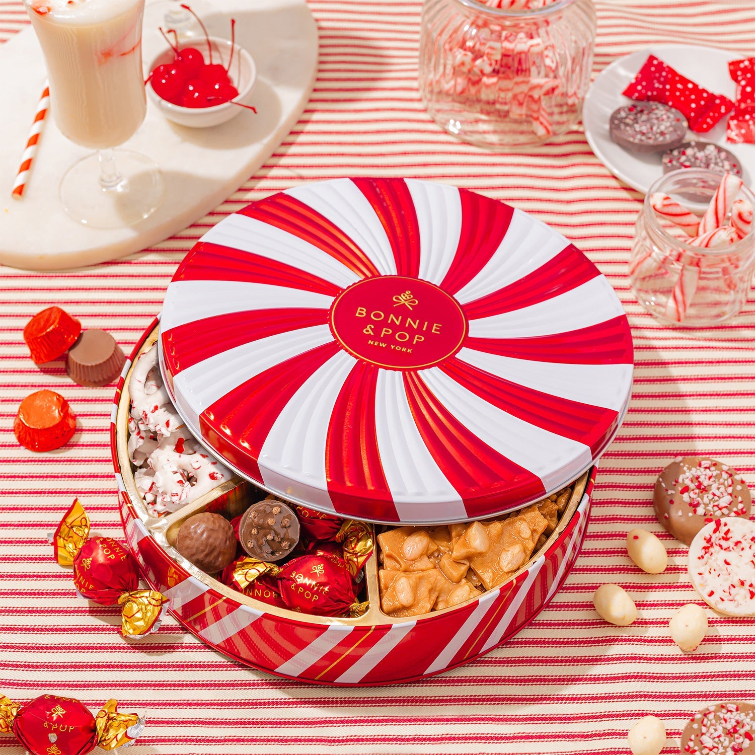 Christmas Gift Basket – Holiday Treat Assortment Box with Chocolates, Nuts & Caramels