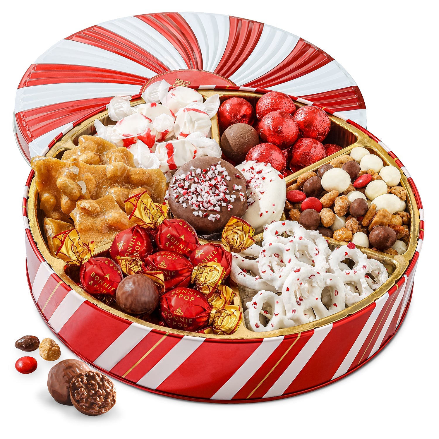 Christmas Gift Basket – Holiday Treat Assortment Box with Chocolates, Nuts & Caramels