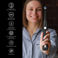 Him’s and Her’s Pursonic USB Rechargeable Rotary Toothbrush Bundle with 6 Brush Heads and UV Sanitizer Design