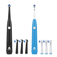Him’s and Her’s Pursonic USB Rechargeable Rotary Toothbrush Bundle with 6 Brush Heads and UV Sanitizer Design