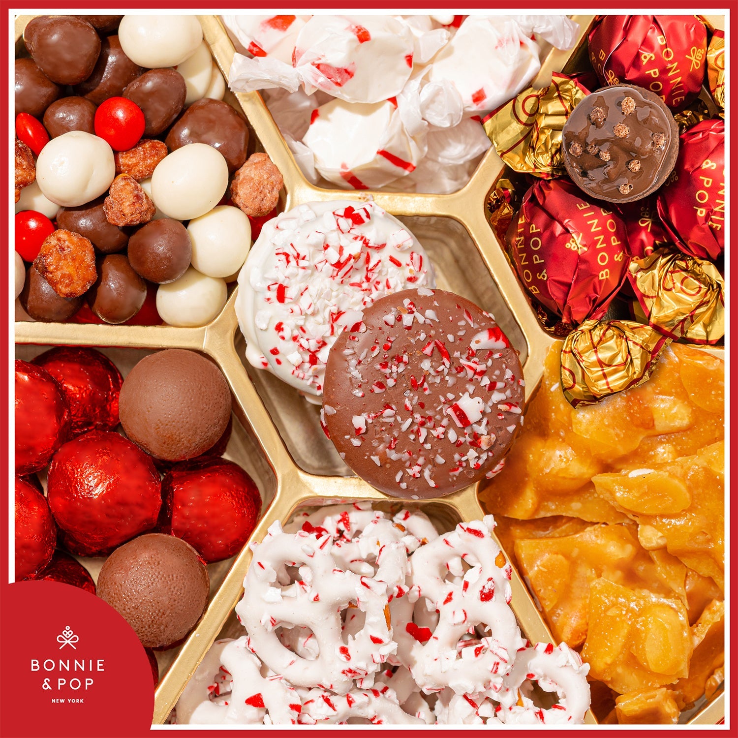 Christmas Gift Basket – Holiday Treat Assortment Box with Chocolates, Nuts & Caramels