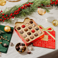Chocolate Gift Tin- Gift Box Tin- Red and Gold