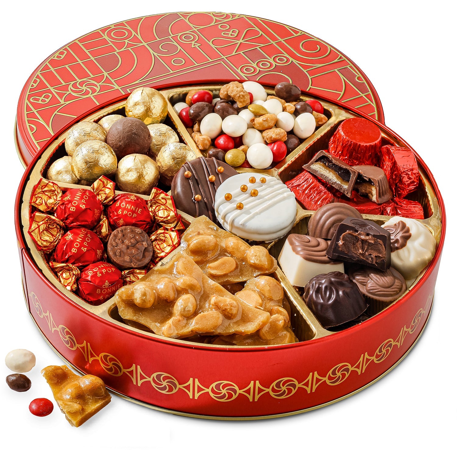 Holiday Treat Assortment with Gourmet Chocolates, Nuts & Caramels