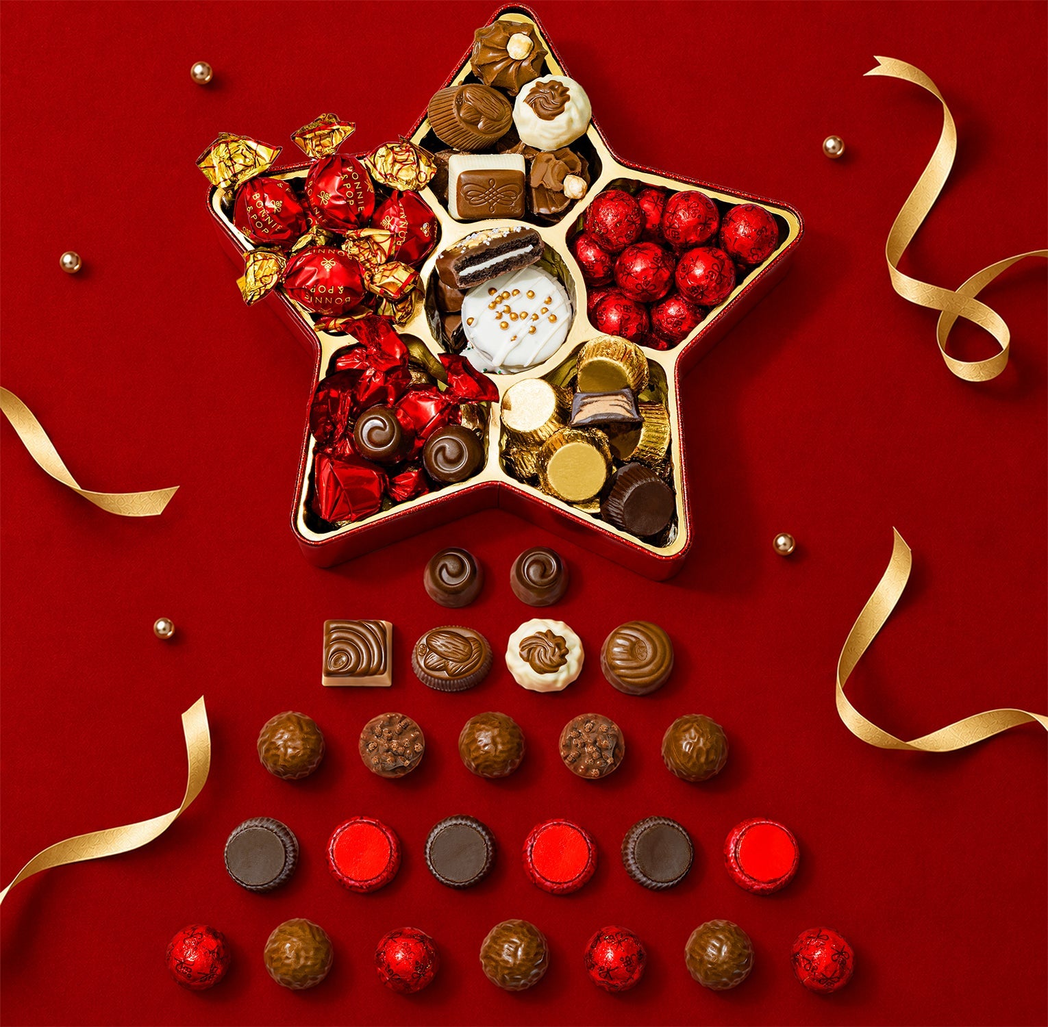 Christmas Chocolate Bon Bons Star Tin – Gourmet Holiday Gift