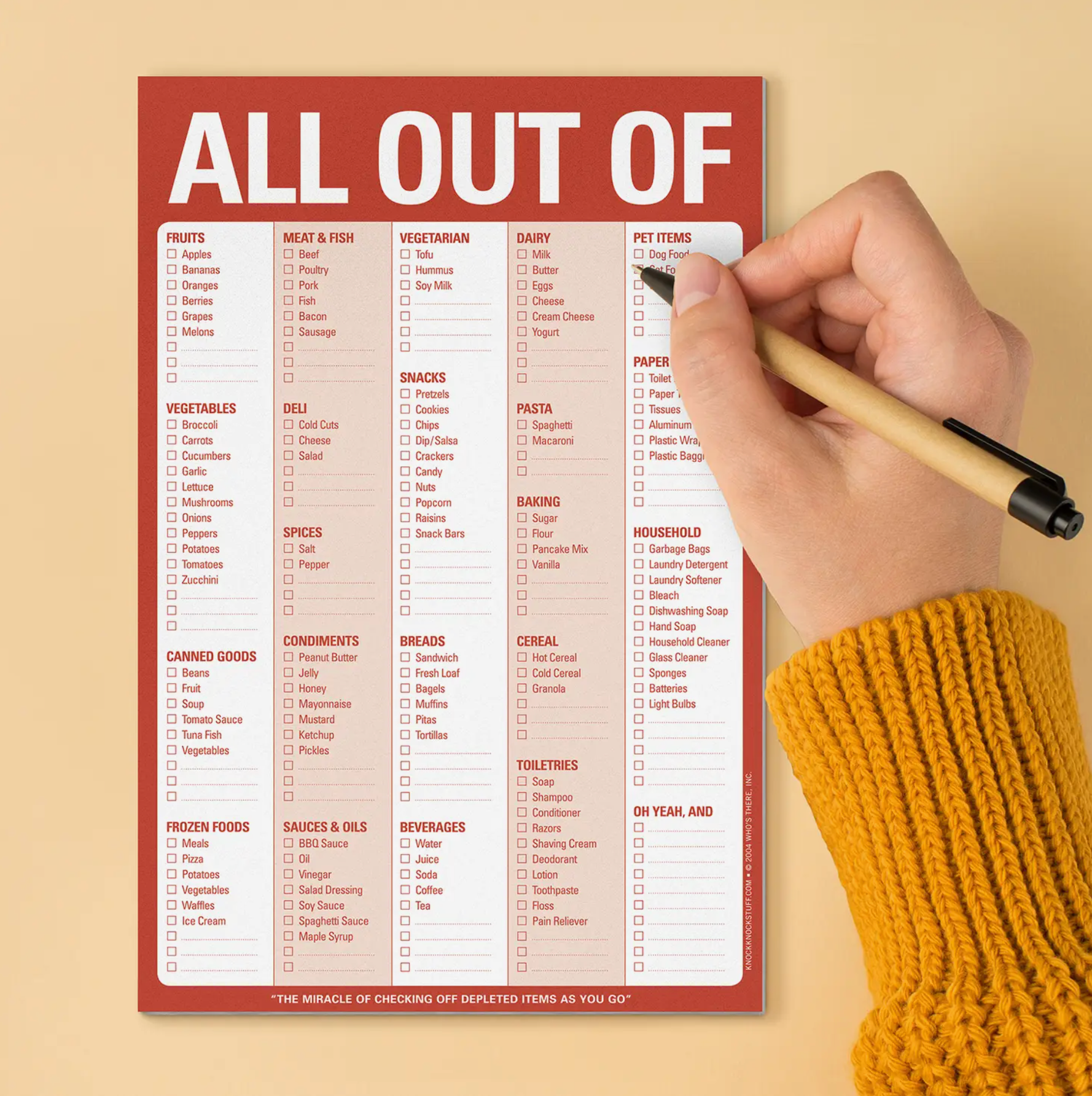 All Out Of Grocery List Pad
