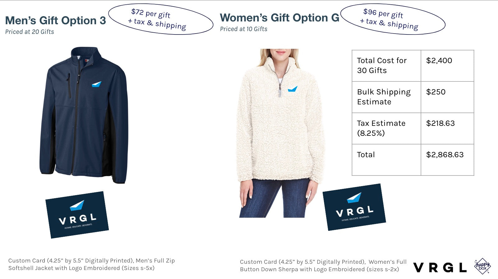VRGL Wealth Custom Quarter Zip Gifts
