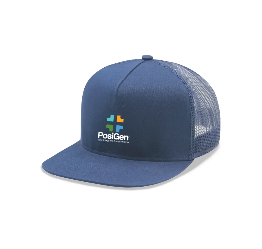 Flat Bill Mesh Cap Trucker Hat