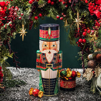Nutcracker Soldier Keepsake Tin Filled with Holiday Snack Mix