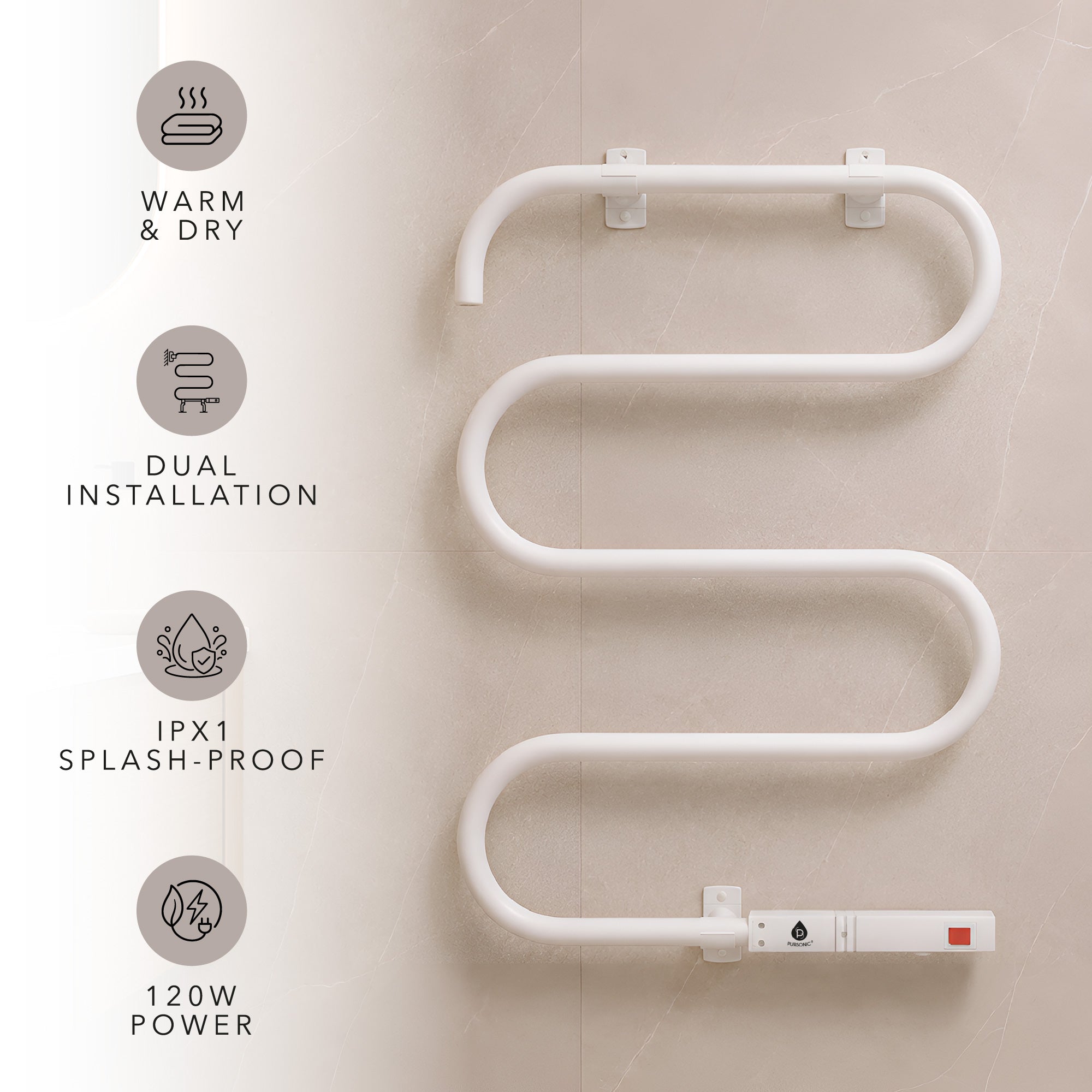 Electric Heated Towel Warmer Rack – Wall-Mount or Freestanding