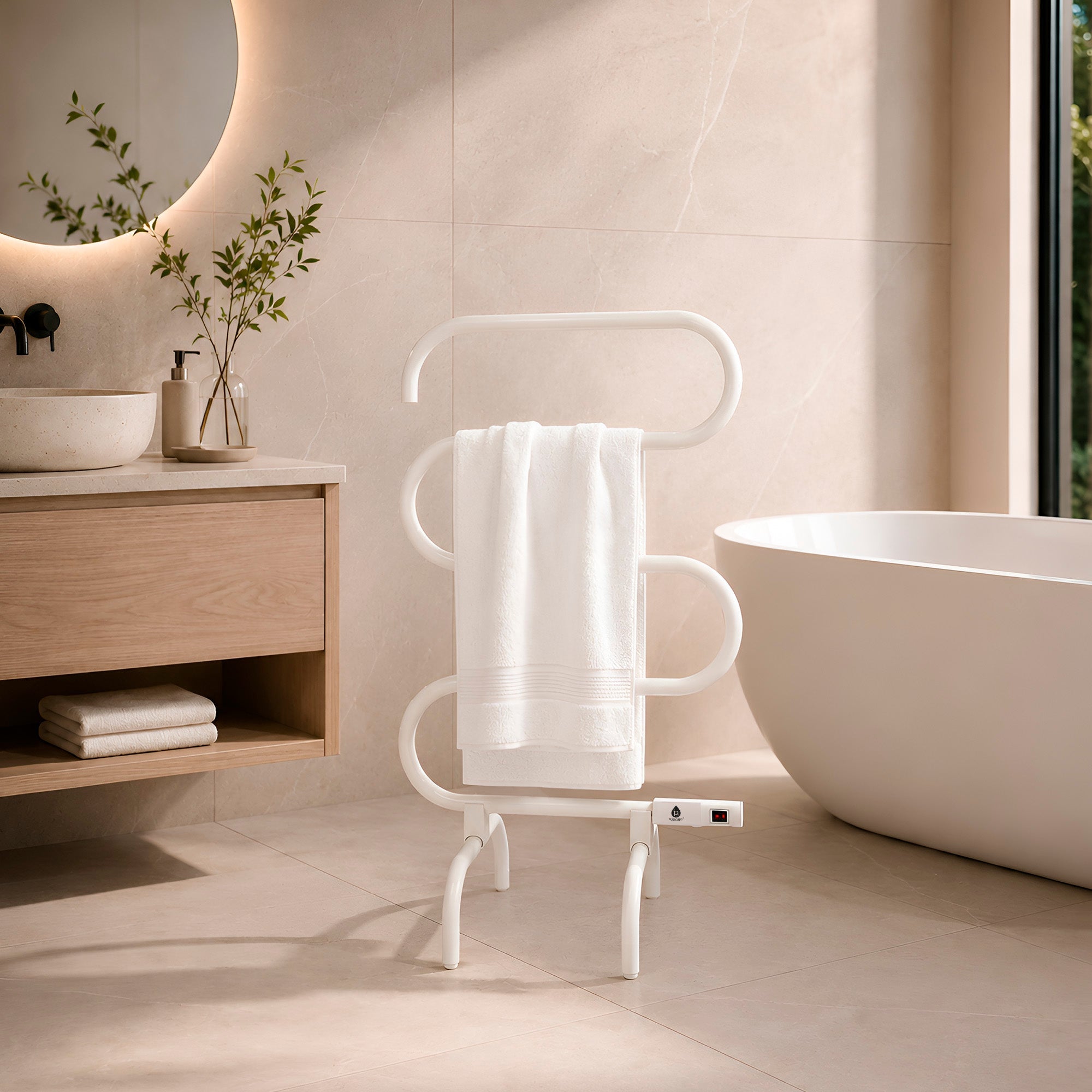 Electric Heated Towel Warmer Rack – Wall-Mount or Freestanding