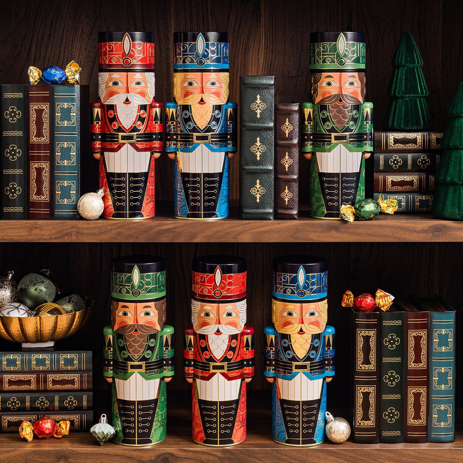 Christmas Gift Basket – Chocolate & Holiday Treat Trio in Nutcracker Toy Soldier Tins