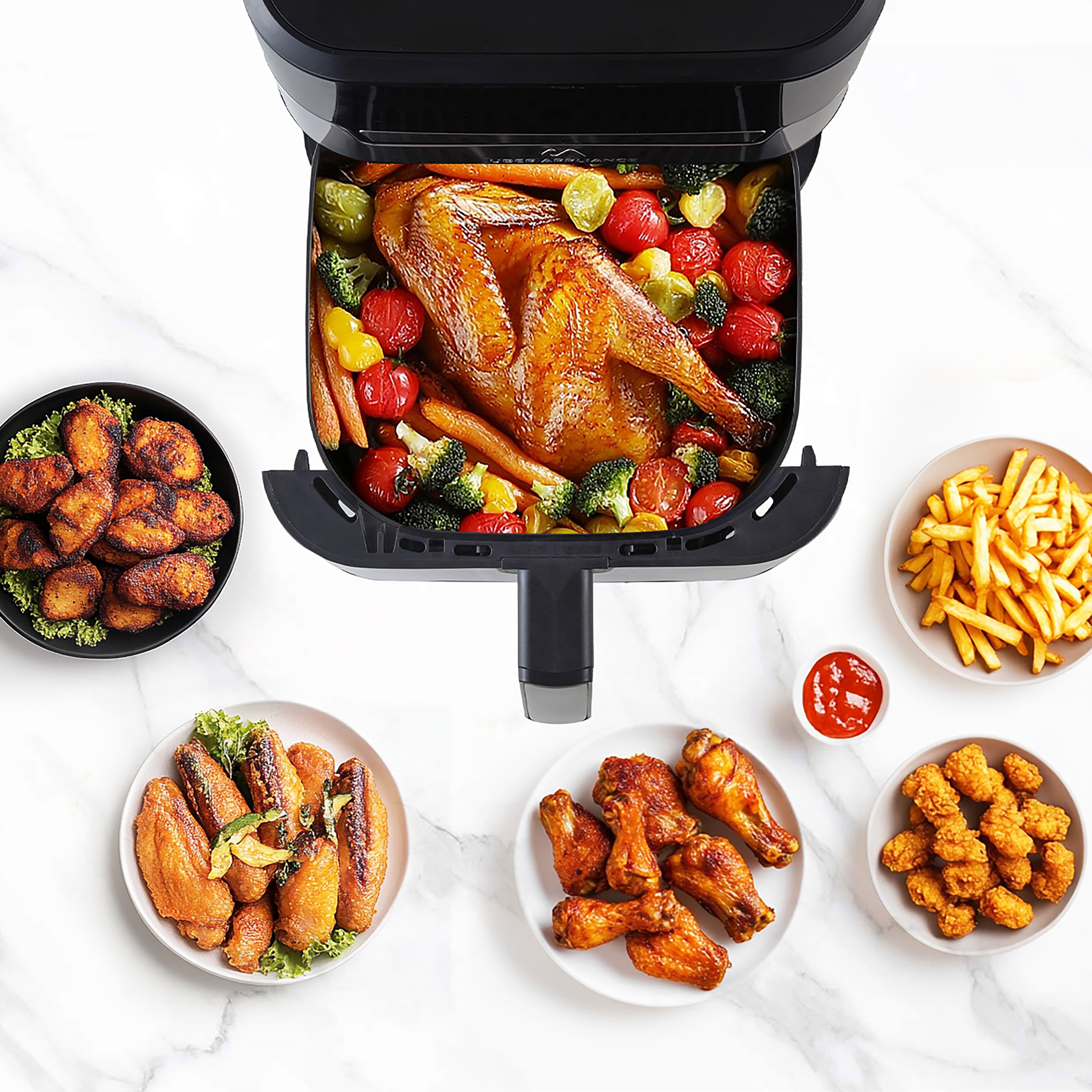 Air fryer XL Premium Ceramic Coated PTFE PFOA Free - 7QT SS