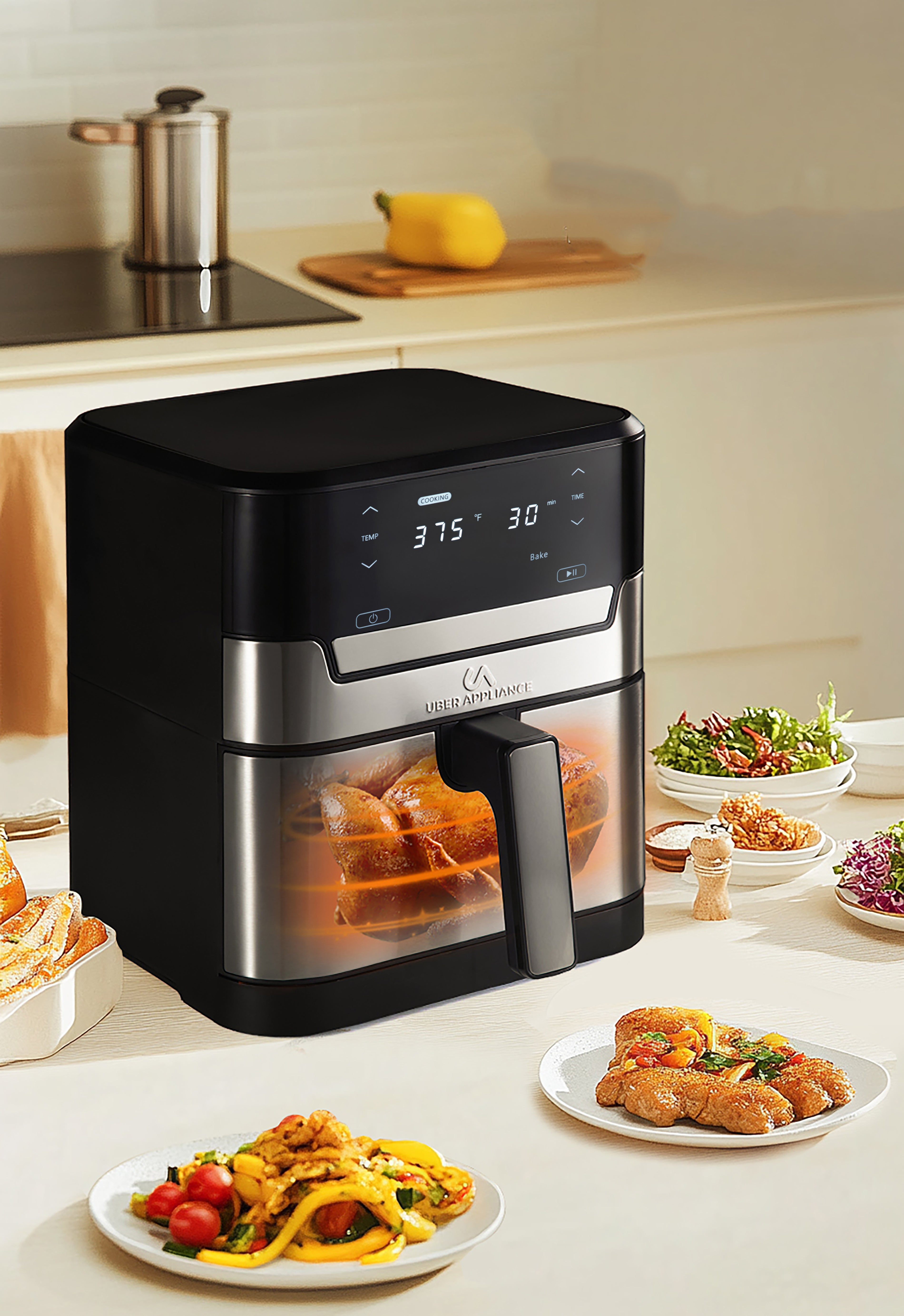 Air fryer XL Premium Ceramic Coated PTFE PFOA Free - 7QT SS