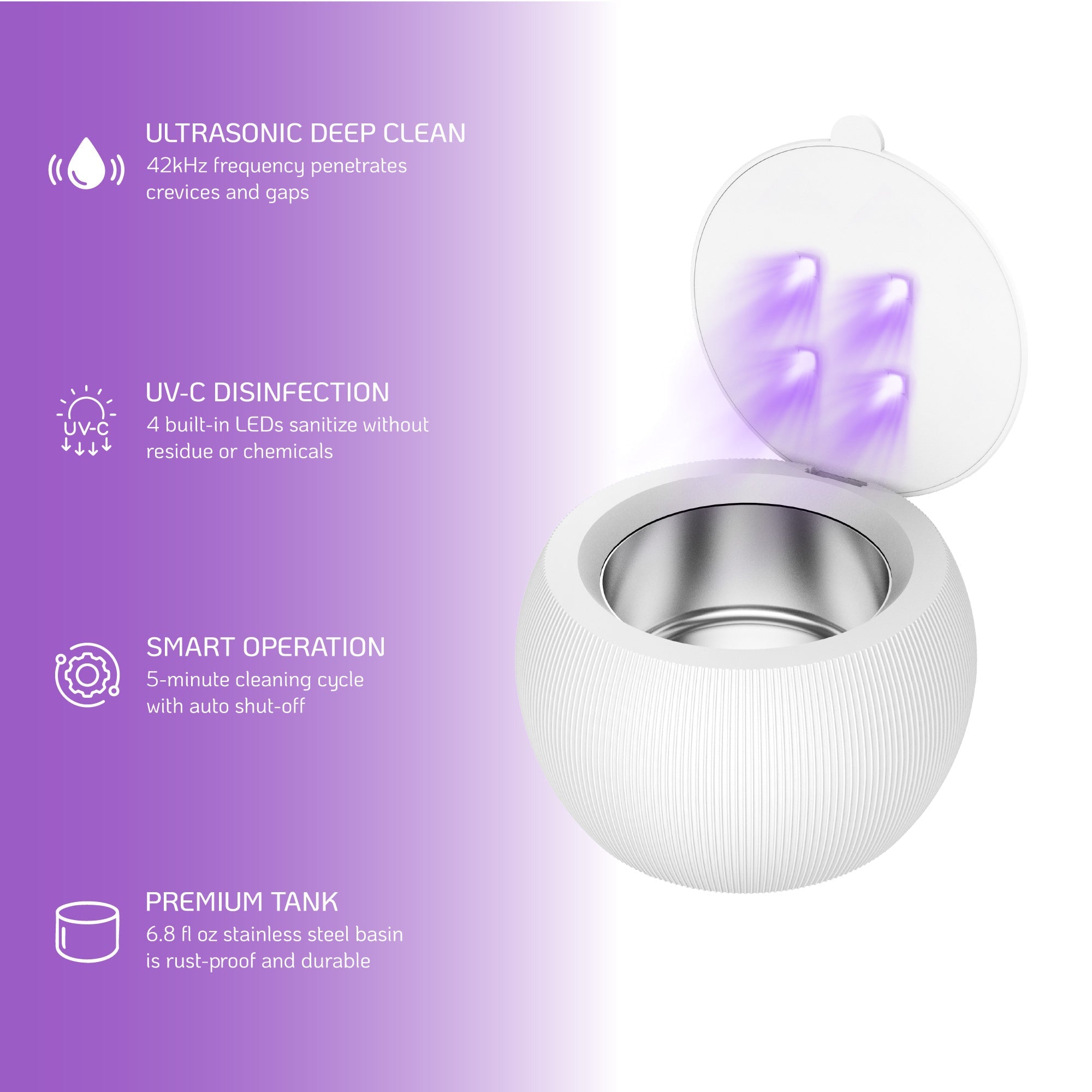 Ultrasonic Cleaner Pod, Rechargeable Oral Irrigator, & USB Sonic Toothbrush
