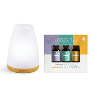 Aromatherapy 2 in 1 USB Diffuser & Essential Oil Set-Ultrasonic Top 3 Oils-300ml