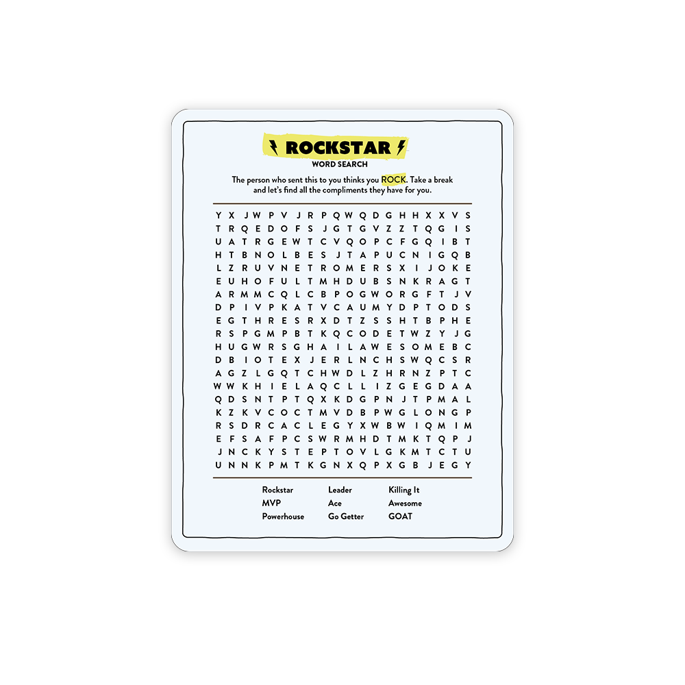 "You're a Rockstar" Word Search