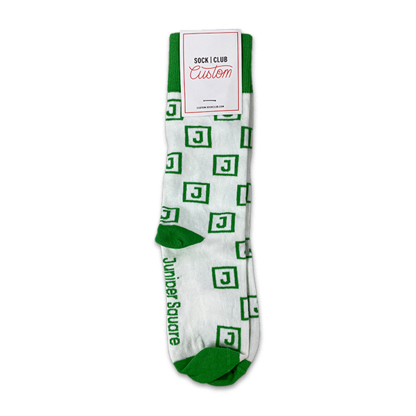 Juniper Square AE - Jade and White JSQ Cotton Crew Socks