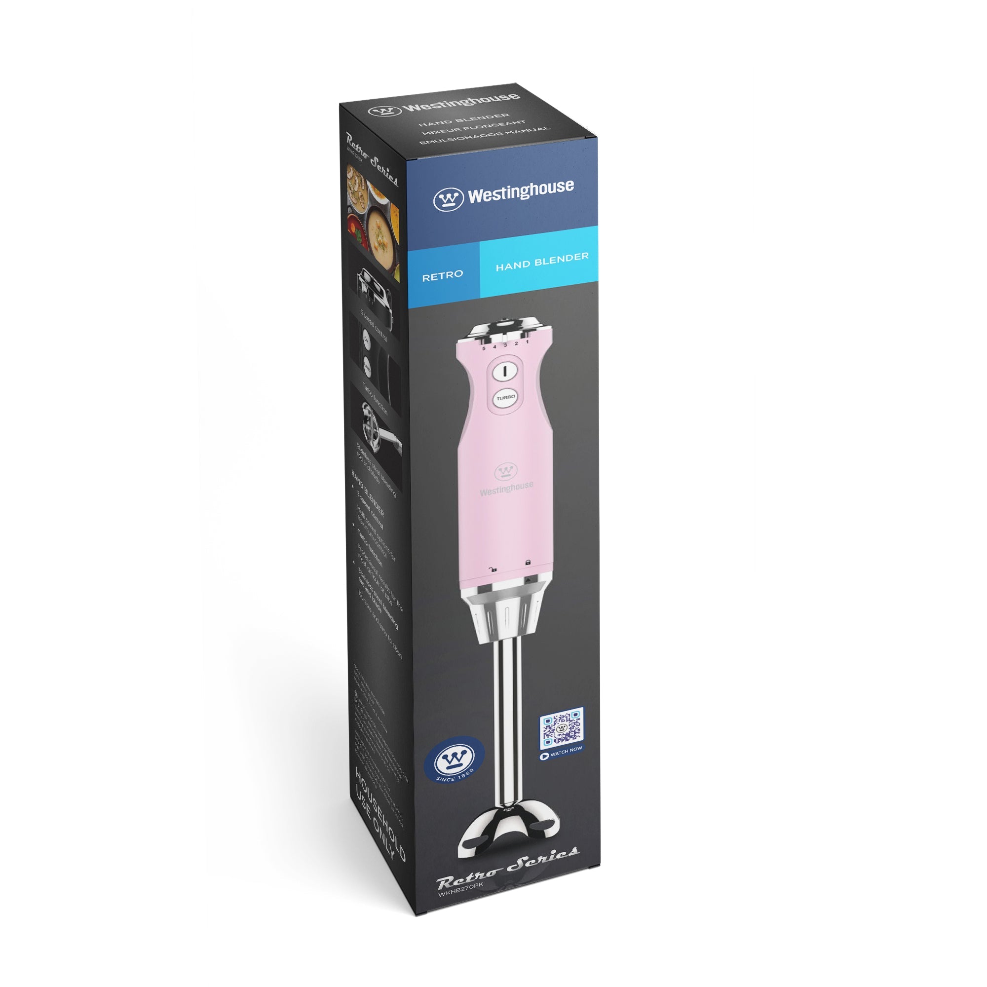 Westinghouse Multi-Speed Hand Blender - Retro Series - Black
