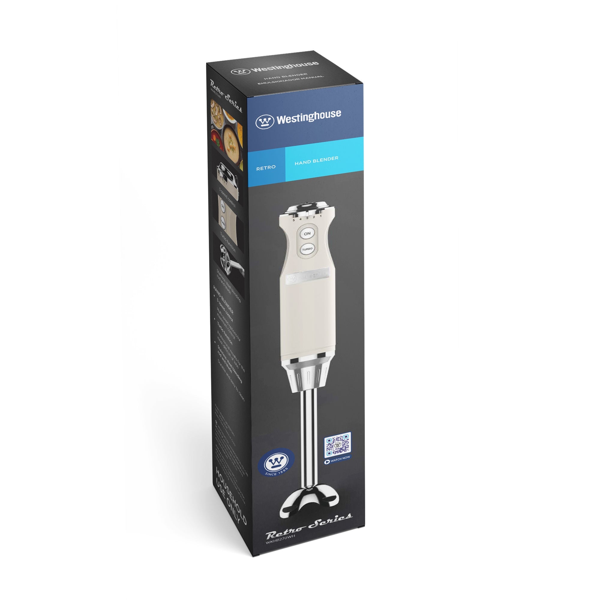 Westinghouse Multi-Speed Hand Blender - Retro Series - Black