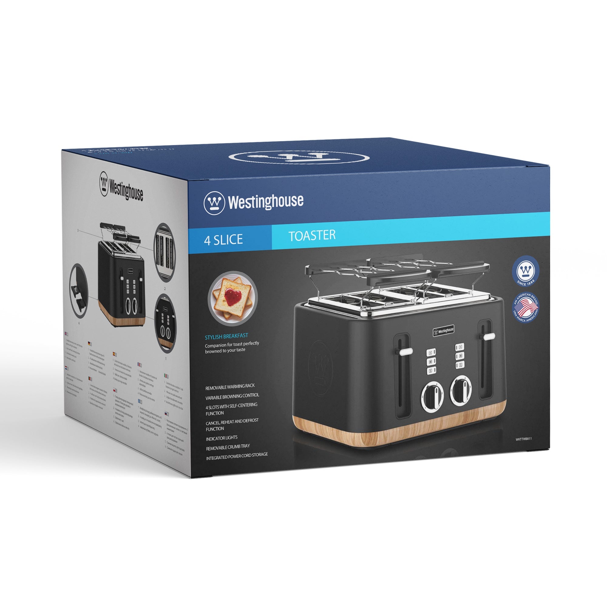 4-Slice Toaster with Crumb Tray – Happy Box