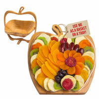 Dried Fruit Gift Basket in Convertible Wooden Tray – Healthy & Elegant Fruit Gift