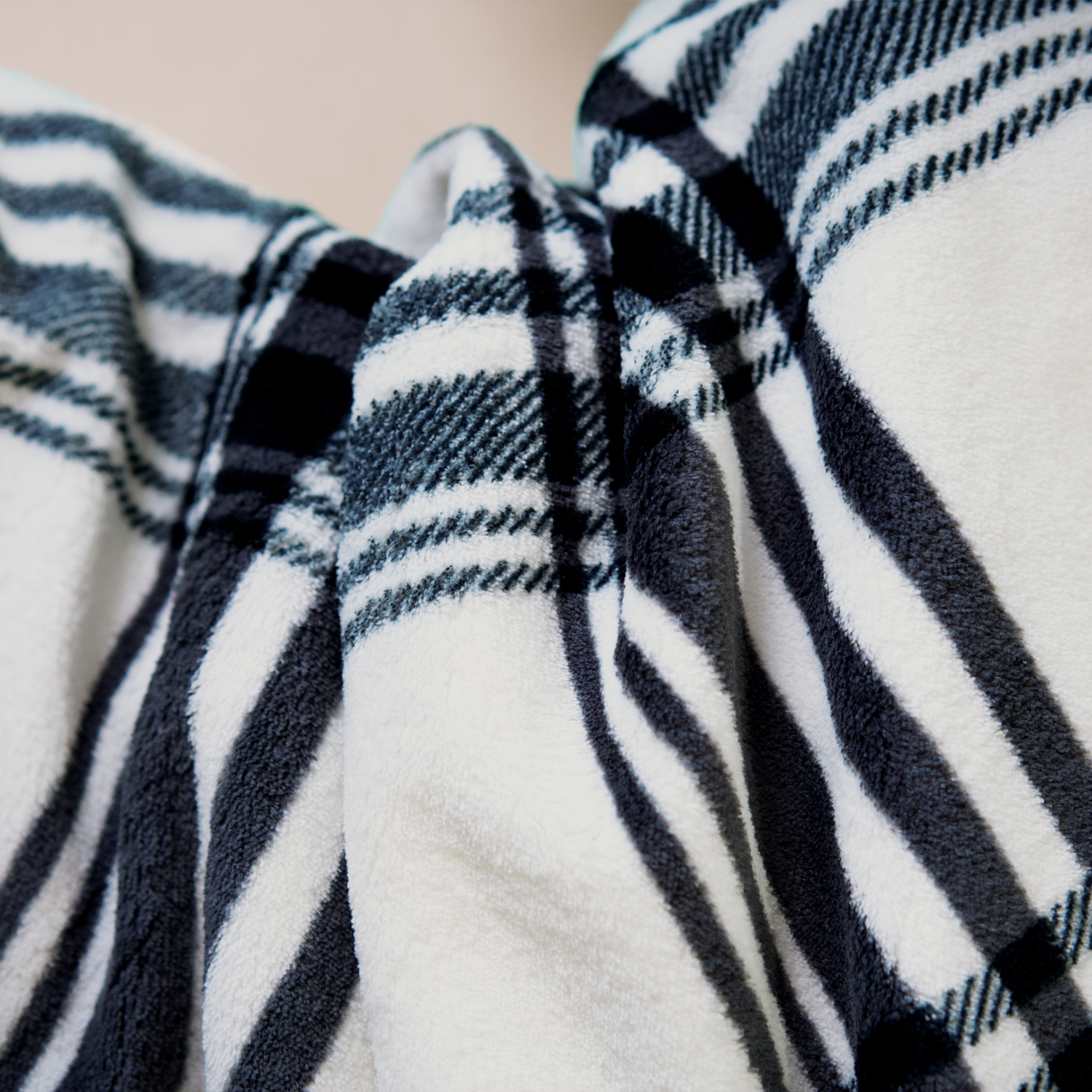 White & Plaid Plush Blanket