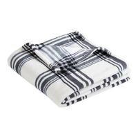 White & Plaid Plush Blanket