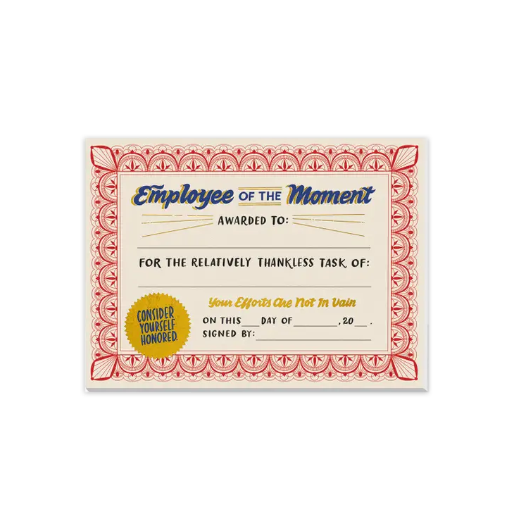 Employee of the Moment Notepad