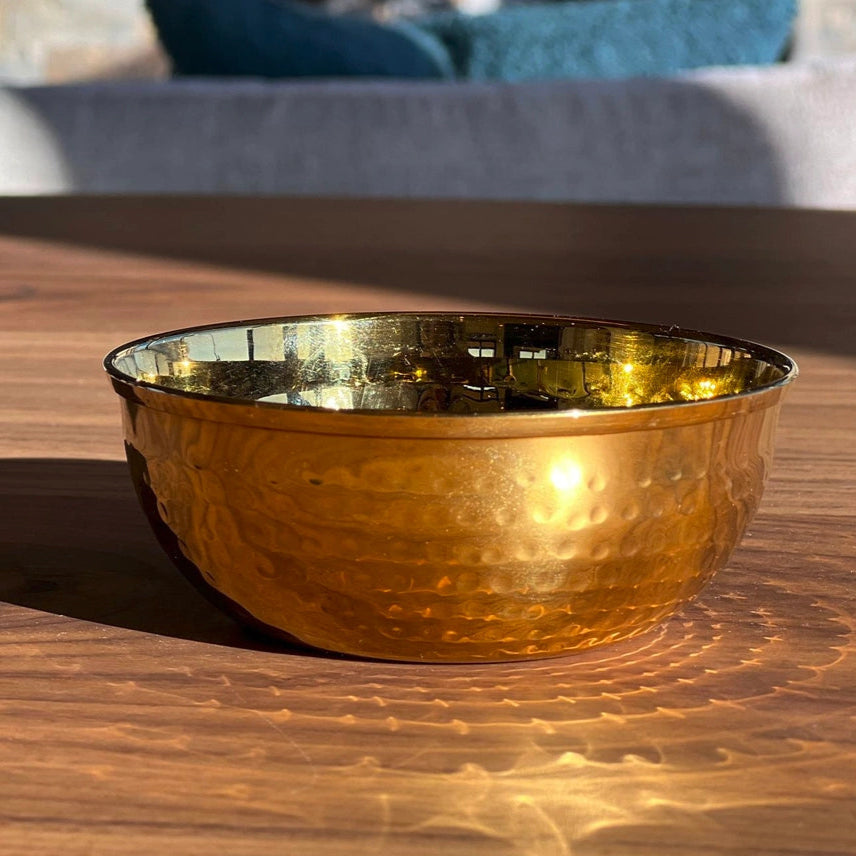 Hammered Stainless Steel Serving Bowl