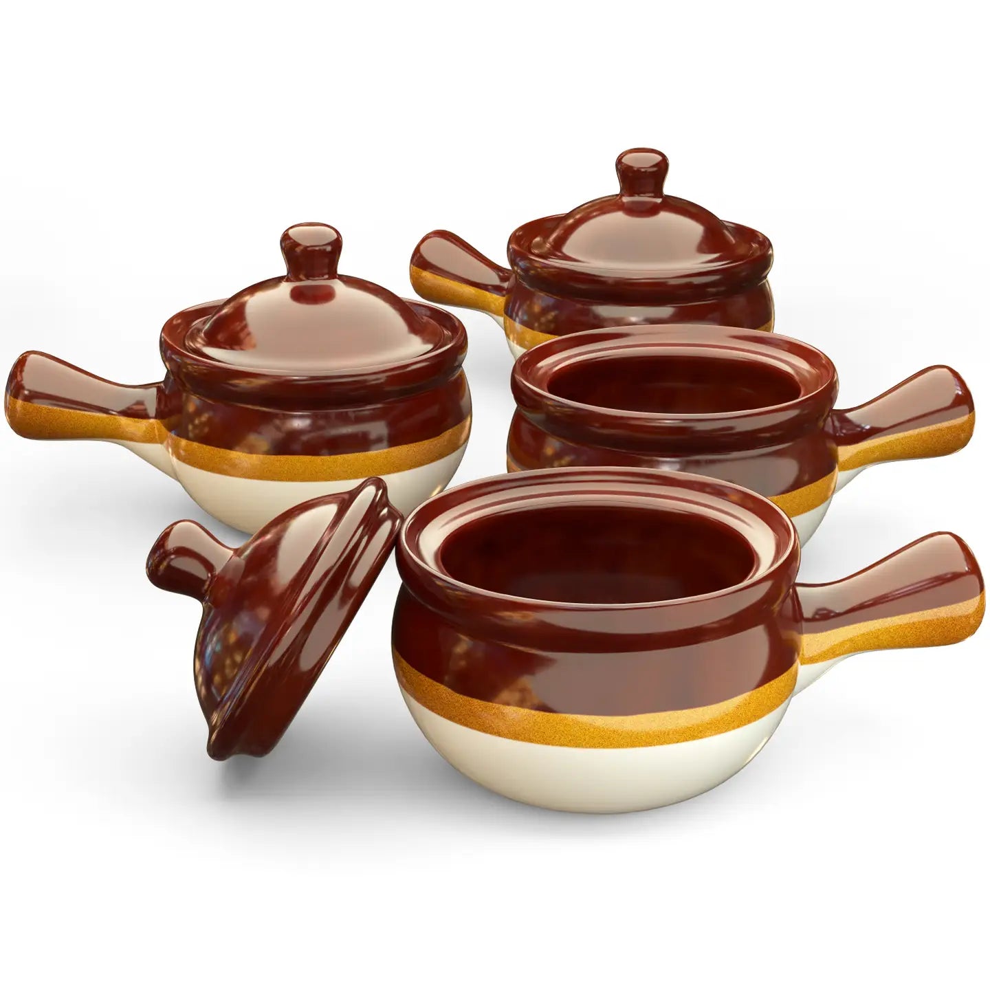 Set of 4 French Onion Soup Crocks