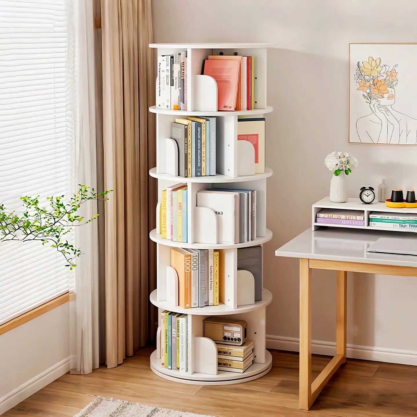 5 Tier Rotating Book Shelf