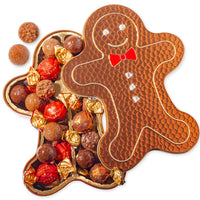 Gold Gingerbread Tin Filled with Festive Red & Gold Bon Bons