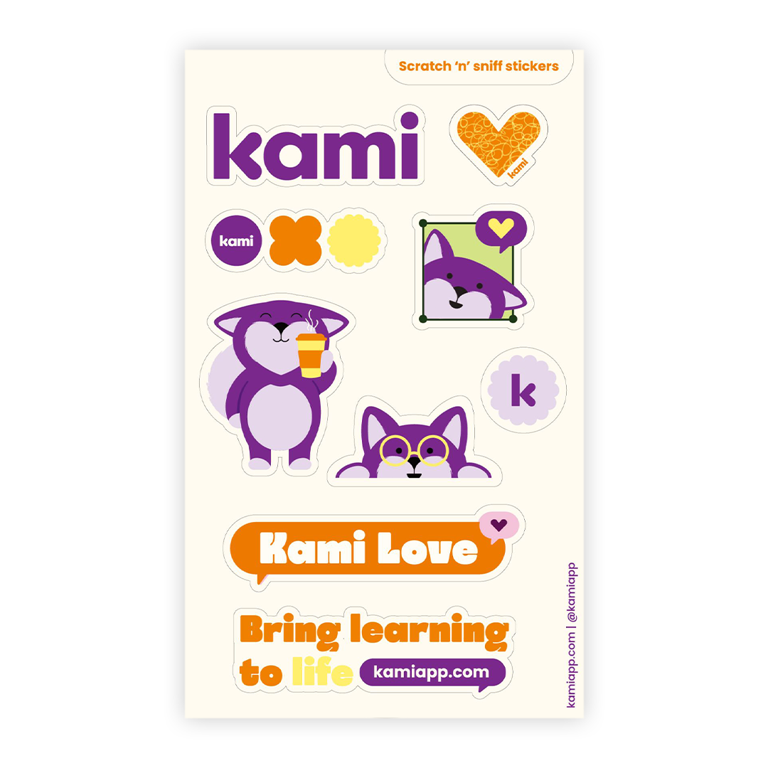 Kami Love sticker sheet