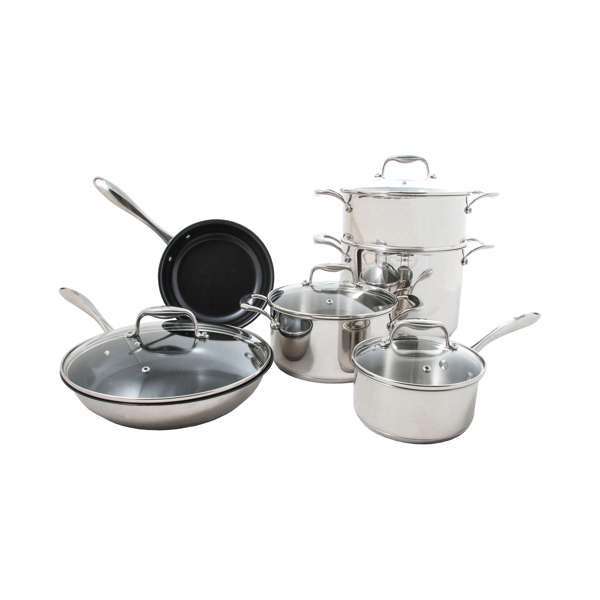 10 Piece Stainless Steel Pan Set