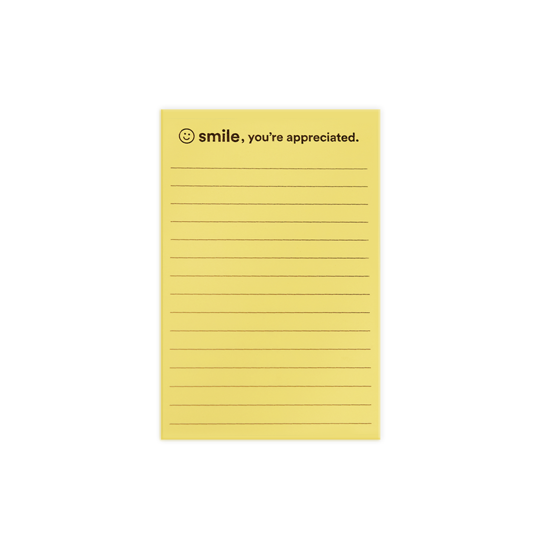 Smile You're Appreciated Sticky Pad