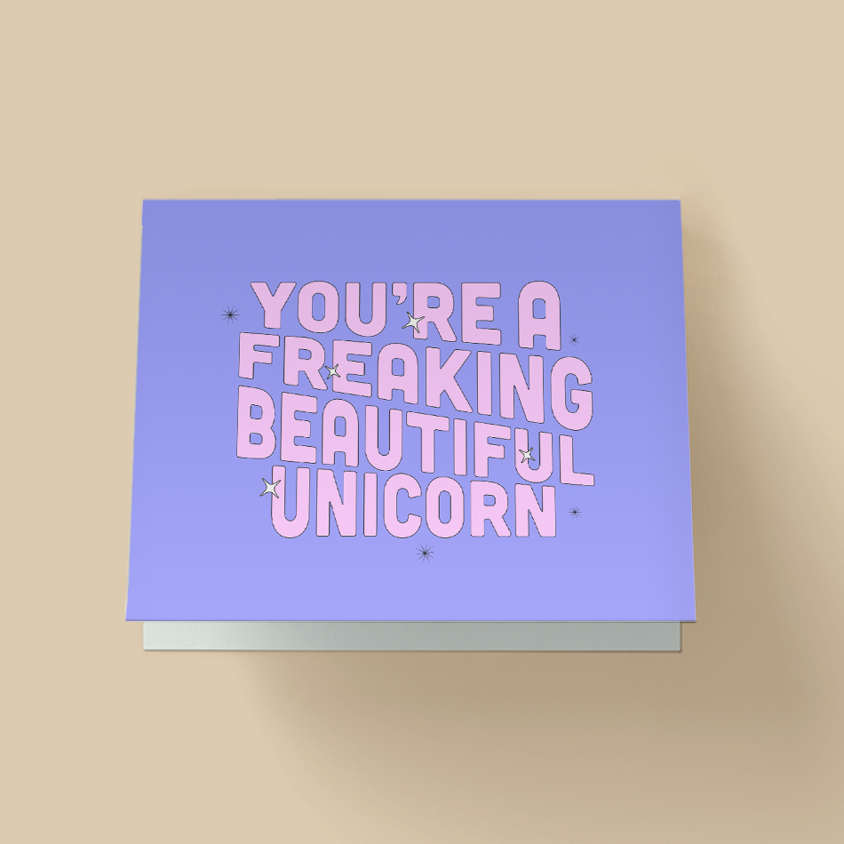 You're A Freaking Beautiful Unicorn Card (Purple)