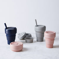 Collapsible Reusable 16 oz Tumbler In Grey