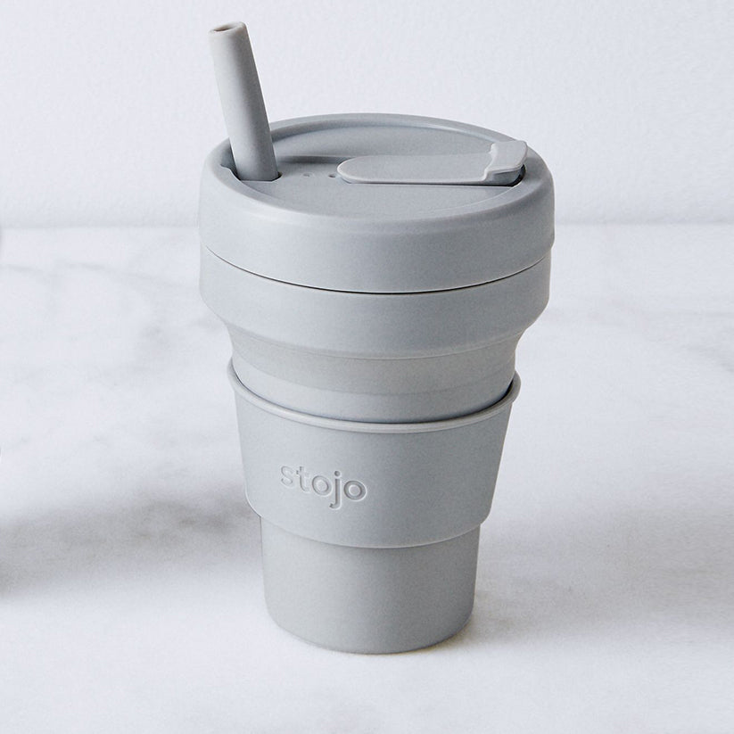 Collapsible Reusable 16 oz Tumbler In Grey