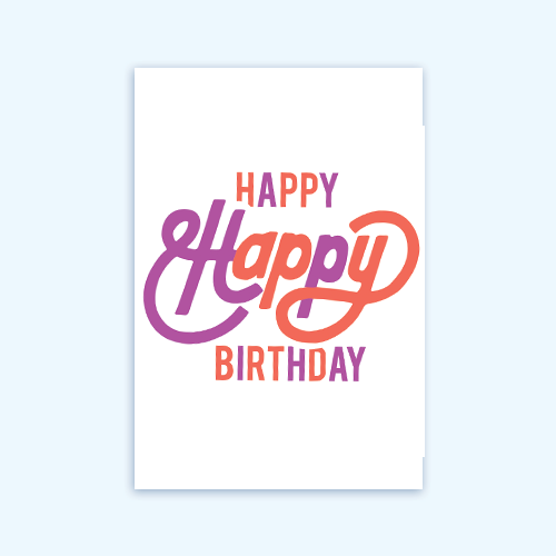 Happy Happy Birthday Card (Purple)